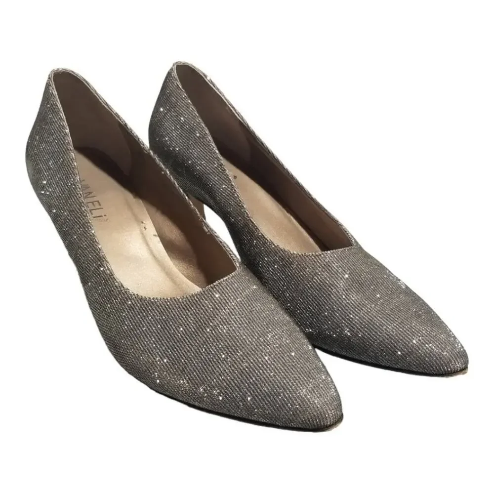VANELI Heels 8N kitten pumps Astyr Metallic Silver Gold Sparkle Irridescent